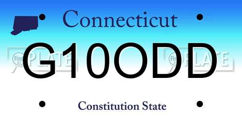 G10ODD Connecticut License Plate