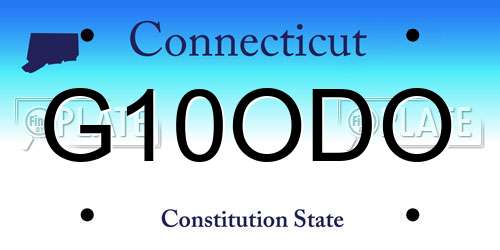 G10ODO Connecticut License Plate