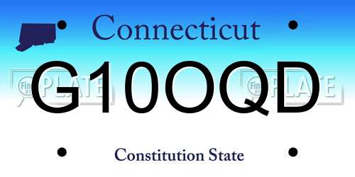 G10OQD Connecticut License Plate