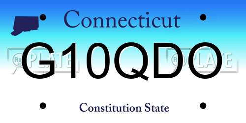 G10QDO Connecticut License Plate