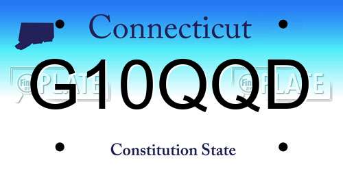 G10QQD Connecticut License Plate