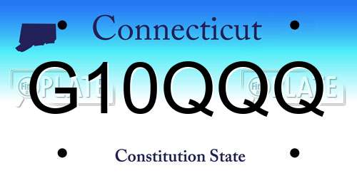 G10QQQ Connecticut License Plate