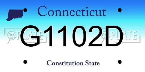 G1102D Connecticut License Plate
