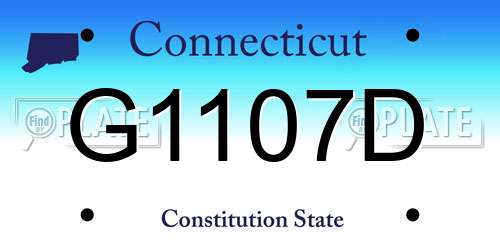 G1107D Connecticut License Plate