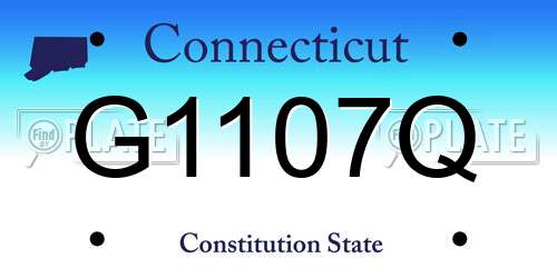 G1107Q Connecticut License Plate