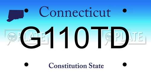 G110TD Connecticut License Plate