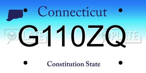 G110ZQ Connecticut License Plate