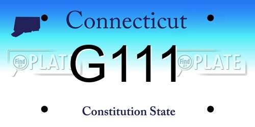 G111 Connecticut License Plate