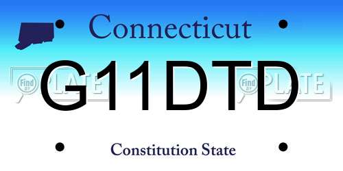 G11DTD Connecticut License Plate