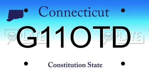 G11OTD Connecticut License Plate