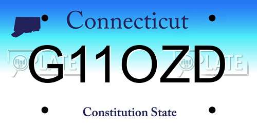 G11OZD Connecticut License Plate