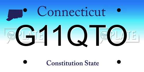 G11QTO Connecticut License Plate
