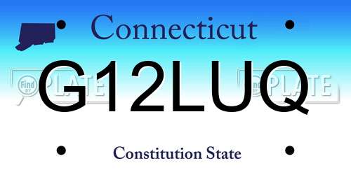 G12LUQ Connecticut License Plate
