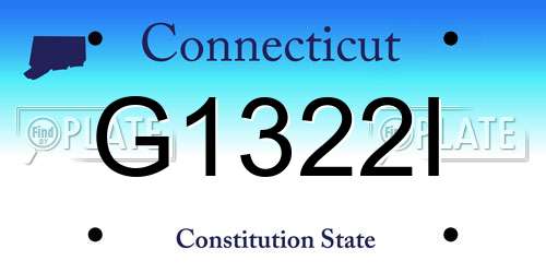 G1322I Connecticut License Plate