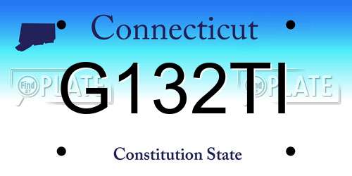 G132TI Connecticut License Plate