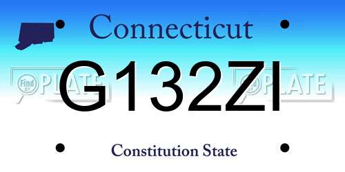 G132ZI Connecticut License Plate