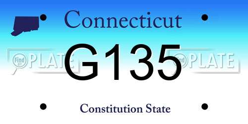 G135 Connecticut License Plate