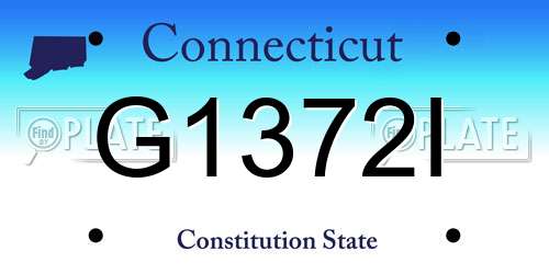 G1372I Connecticut License Plate