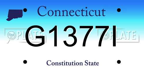 G1377I Connecticut License Plate