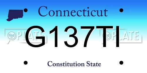 G137TI Connecticut License Plate