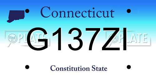 G137ZI Connecticut License Plate