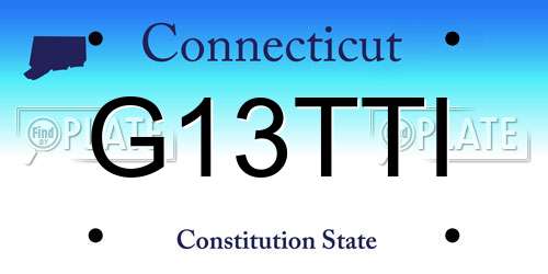 G13TTI Connecticut License Plate