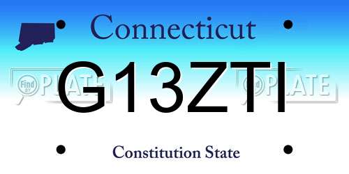 G13ZTI Connecticut License Plate