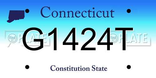 G1424T Connecticut License Plate
