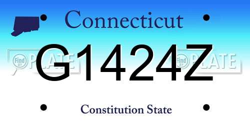 G1424Z Connecticut License Plate