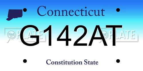 G142AT Connecticut License Plate