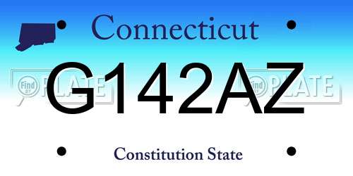 G142AZ Connecticut License Plate