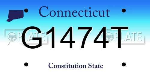 G1474T Connecticut License Plate