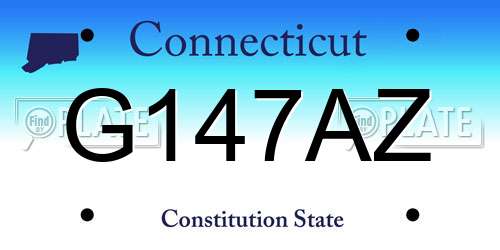 G147AZ Connecticut License Plate