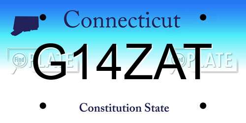G14ZAT Connecticut License Plate