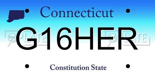 G16HER Connecticut License Plate