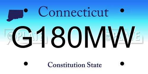 G180MW Connecticut License Plate