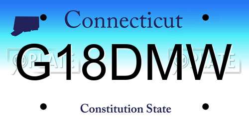 G18DMW Connecticut License Plate