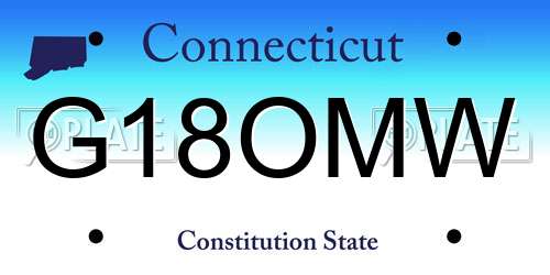 G18OMW Connecticut License Plate