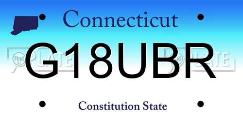 G18UBR Connecticut License Plate