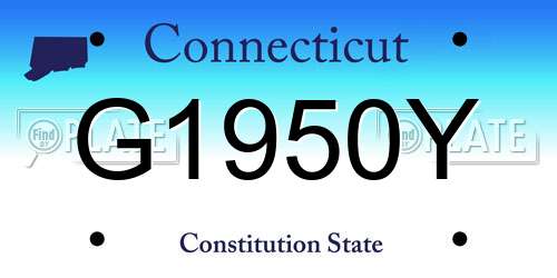 G1950Y Connecticut License Plate