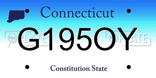 G195OY Connecticut License Plate