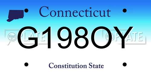 G198OY Connecticut License Plate