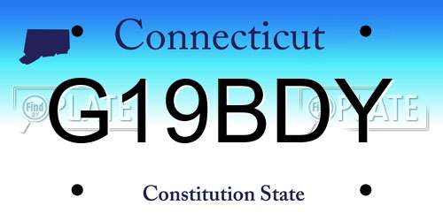 G19BDY Connecticut License Plate