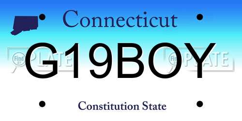 G19BOY Connecticut License Plate