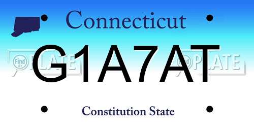 G1A7AT Connecticut License Plate