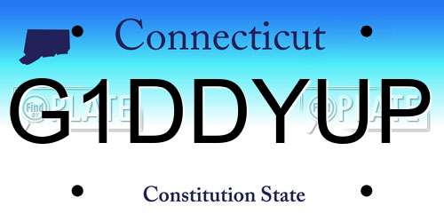 G1DDYUP Connecticut License Plate