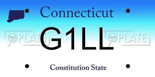 G1LL Connecticut License Plate
