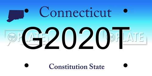 G2020T Connecticut License Plate