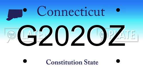 G202OZ Connecticut License Plate