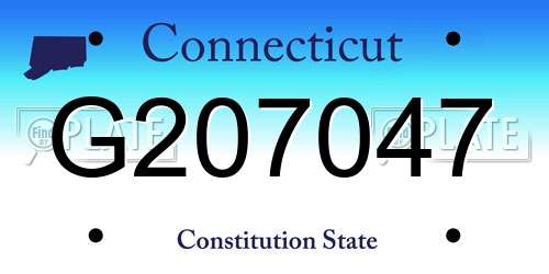G207047 Connecticut License Plate